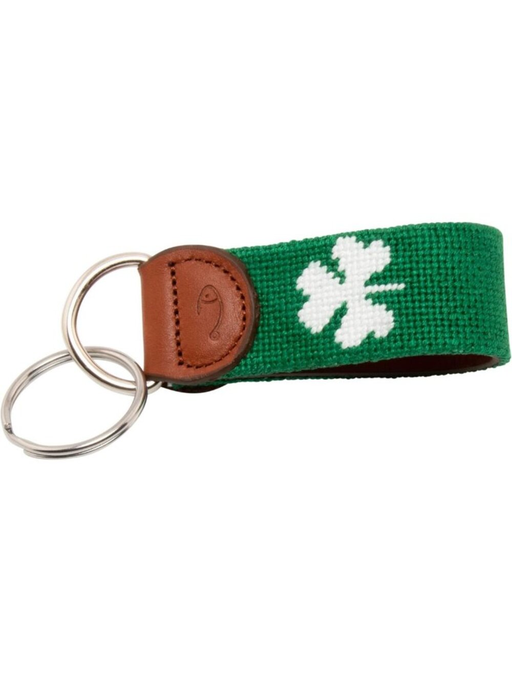 Hand-Stitched Leather Needlepoint Key Fob | Stylish Key Chain Accessory - Picture 4 of 7